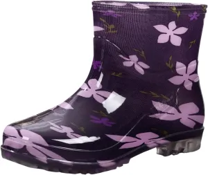 Top Rubber Baby Boots Water Women Rain Boot PVC Rainproof Shoe Rain Boots Light (Purple, 8.50)