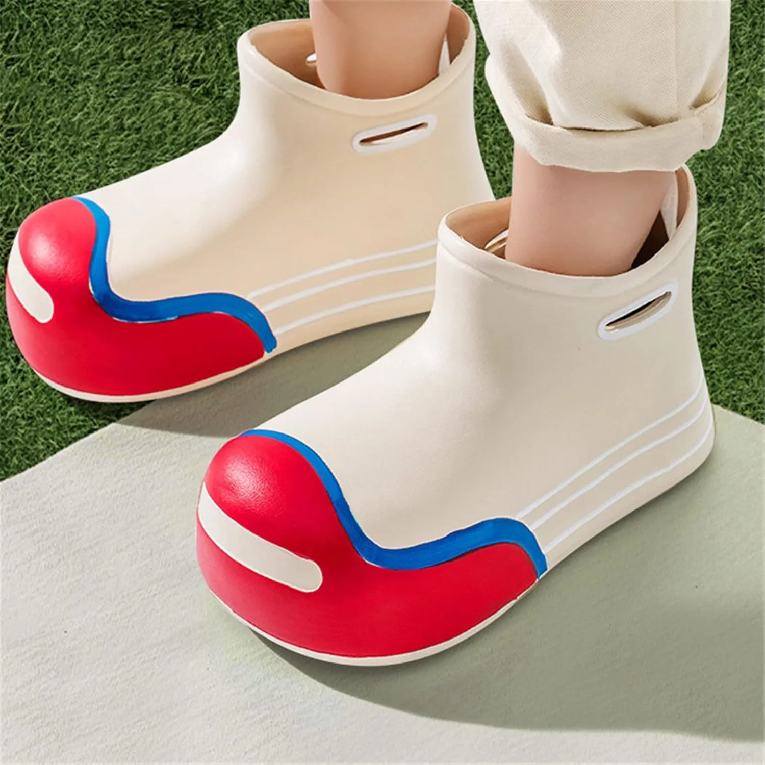 Unisex-Child Rain Boots Boys Girls Cute Short Rain Boots Waterproof Non Slip Water Boots Toddler Kids Baby Booties
