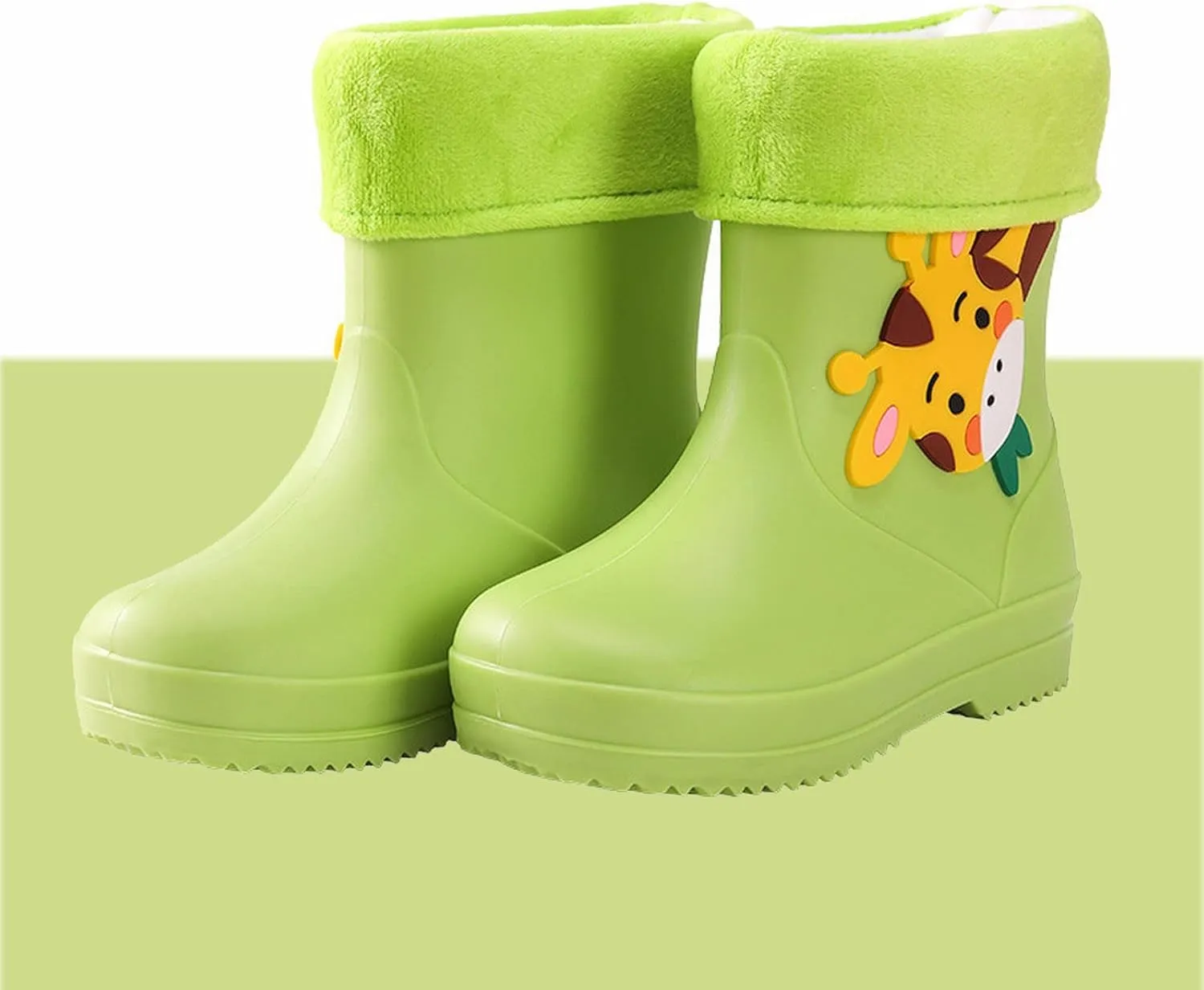 Unisex Child Walking Shoes Fleece Lined Waterproof Rain Boots Cute Cartoon Lightweight Toddler Infant Girl Shoes
