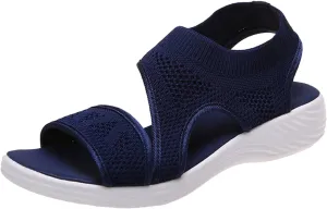 Walking Sandals Women Comfort Arch Support Orthopedic Sandals Slip On Wedge Sandals Adjustable Ankle Strap Sandals