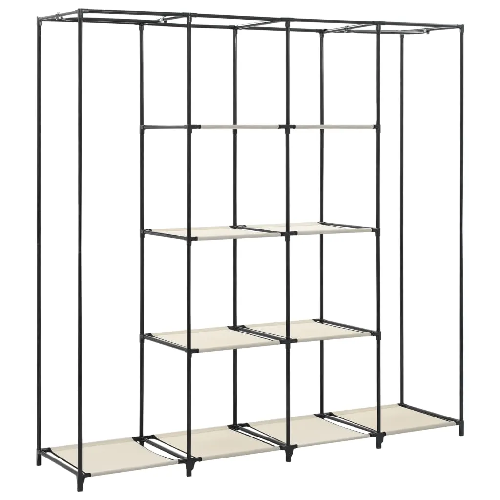 Wardrobe with 4 Compartments Cream 175x45x170 cm