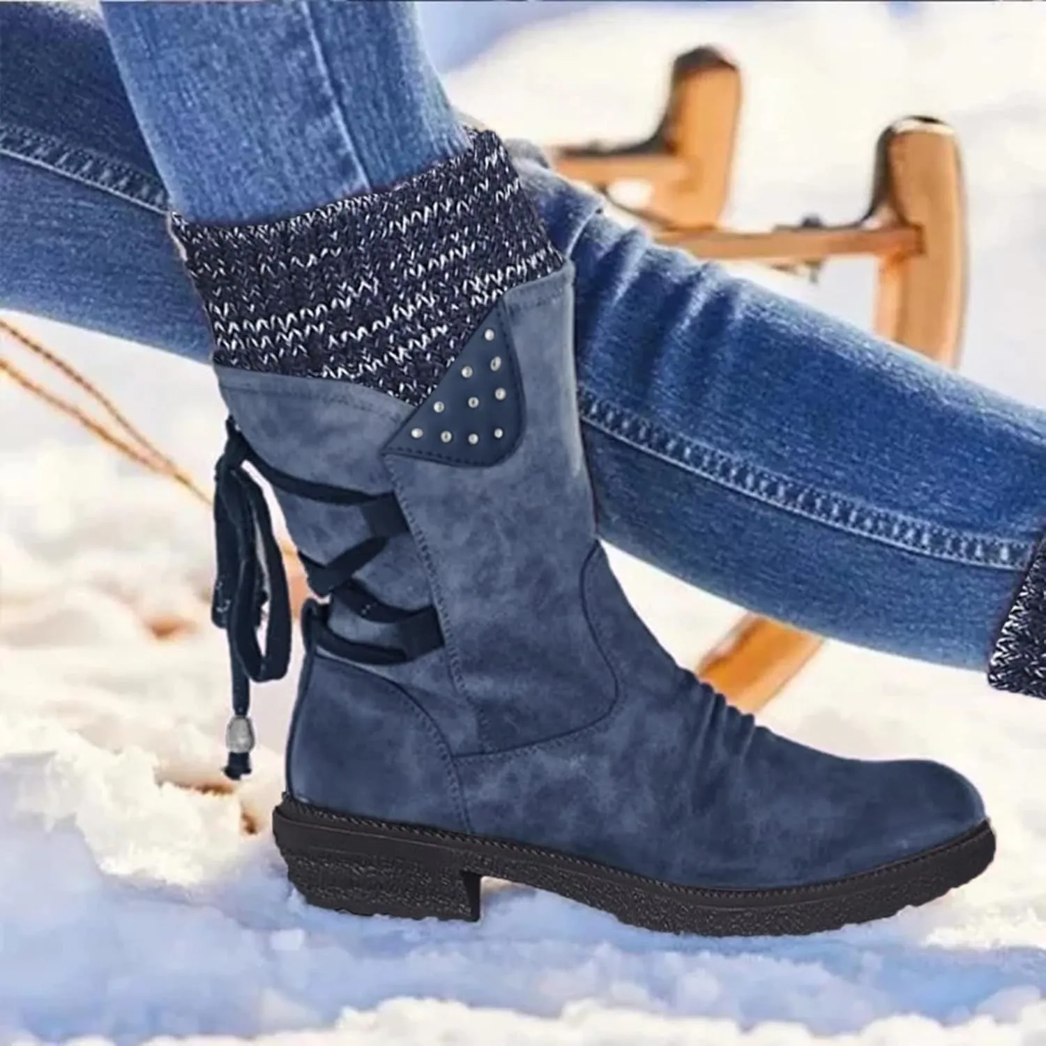 Waterproof Snow Boots for Women Cute Womens Black Snow Boots Slip on Womens Winter Boots 8.5 Wide Winter Snow Boots Womens Winter Hiking Boots Waterproof