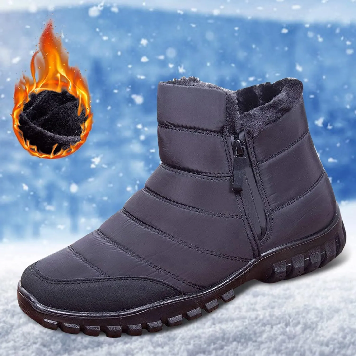 Waterproof Snow Boots for Women Cute Women's Tall Snow Boots Waterproof Short Platform Winter Boots for Woman Womens Non Slip Insulated Snow Boots Boots for Women Winter Tall