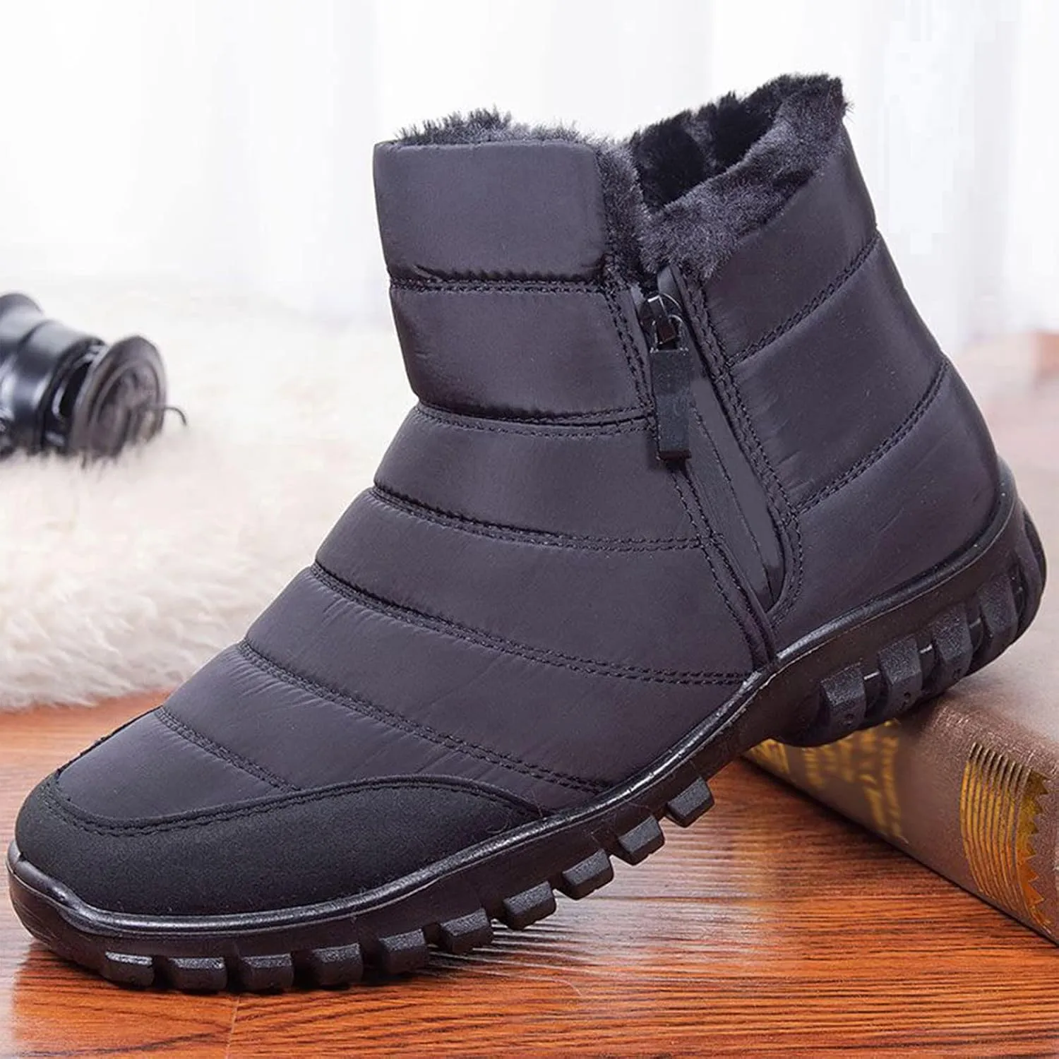 Waterproof Snow Boots for Women Cute Women's Tall Snow Boots Waterproof Short Platform Winter Boots for Woman Womens Non Slip Insulated Snow Boots Boots for Women Winter Tall