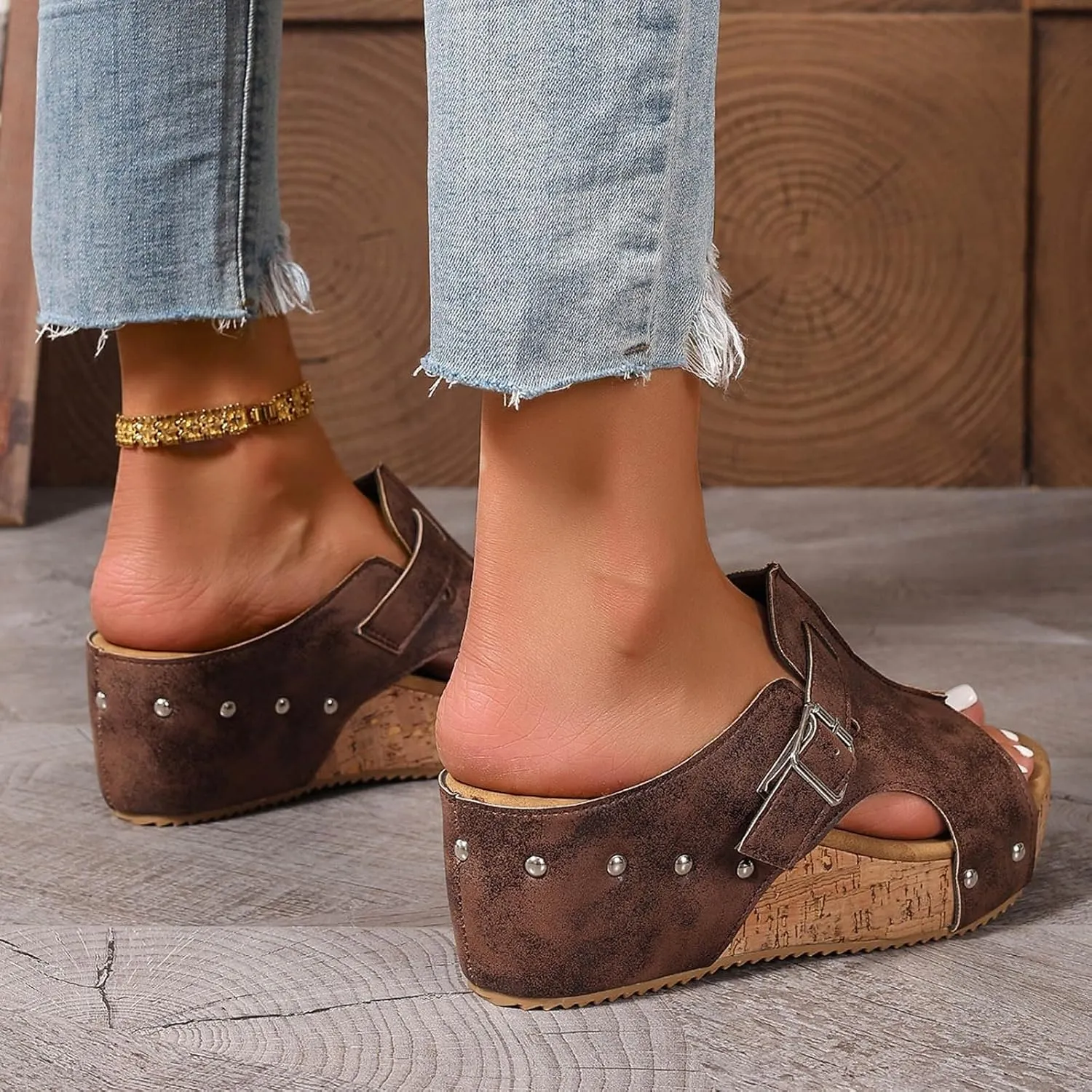 Wedge Sandals for Women Summer Beach Platform Sandals Casual Platform Slides Sandals Open Toe Dressy Wedges Shoes