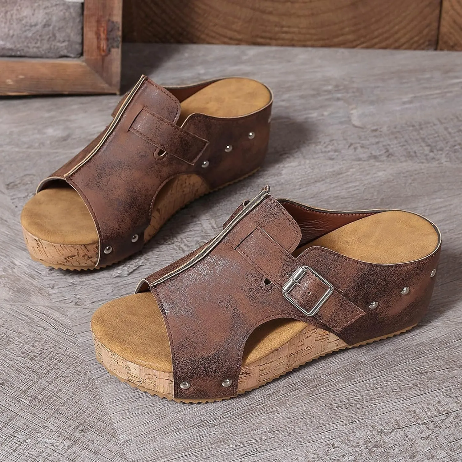 Wedge Sandals for Women Summer Beach Platform Sandals Casual Platform Slides Sandals Open Toe Dressy Wedges Shoes