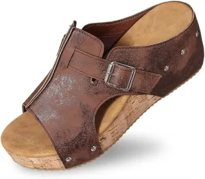 Wedge Sandals for Women Summer Beach Platform Sandals Casual Platform Slides Sandals Open Toe Dressy Wedges Shoes
