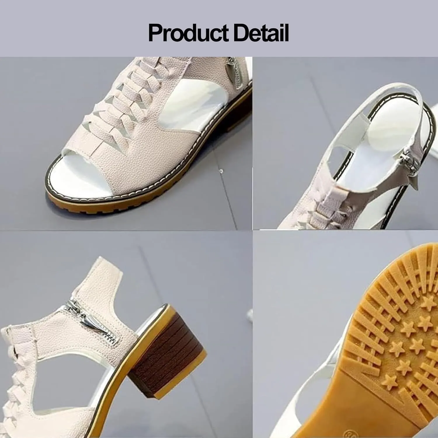 Wedges Sandals for Women,Dressy 2025 Open Toe Cutout Zipper Chunky Heeled Sandals Comfortable New Hollow Fish Mouth Slip On Summer Beach Boho Shoes Orthopedic Platform Wedges with Ankle Strap Sandal