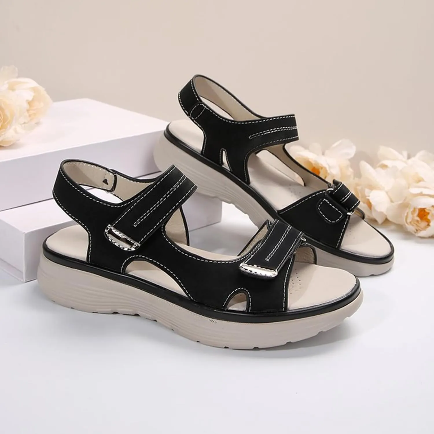Wide Width Wedge Sandals For Women Athletic Comforable Summer Orthopedic Walking Beach Sandal with Arch Support 2025
