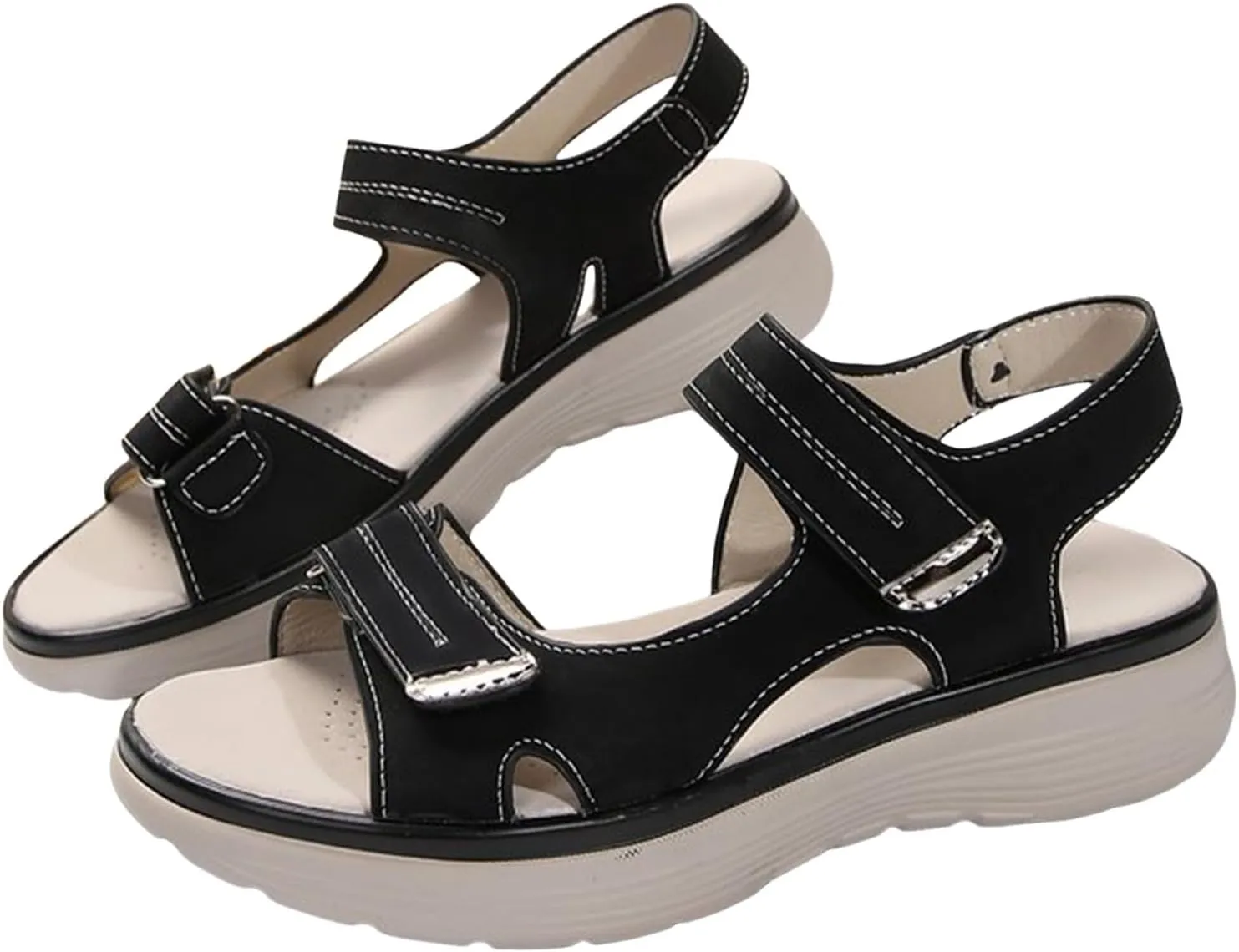 Wide Width Wedge Sandals For Women Athletic Comforable Summer Orthopedic Walking Beach Sandal with Arch Support 2025