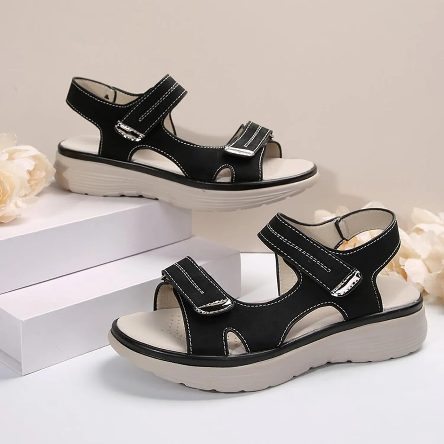 Wide Width Wedge Sandals For Women Athletic Comforable Summer Orthopedic Walking Beach Sandal with Arch Support 2025