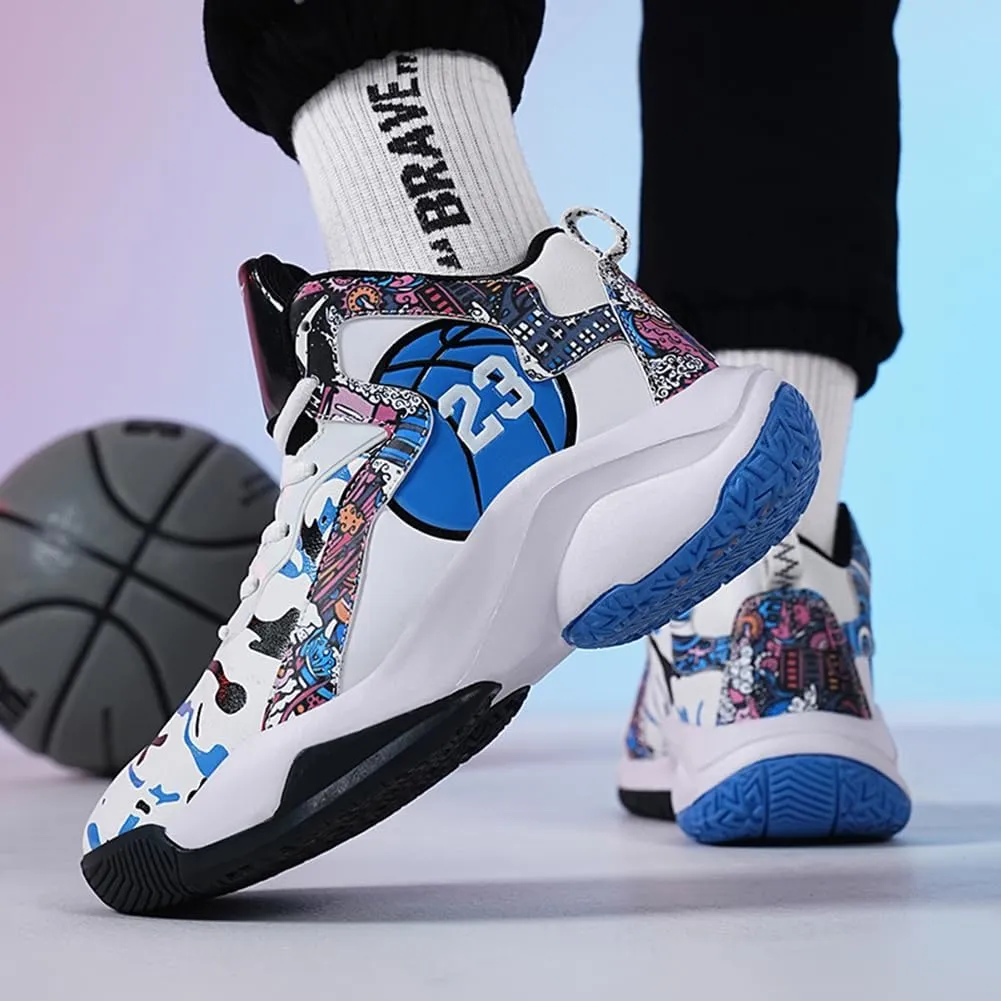 WILTENA Unisex Cool Womens Girls Colourful Basketball Shoes Mens Shock Absorption Boys Performance Sneakers Casual Shoe