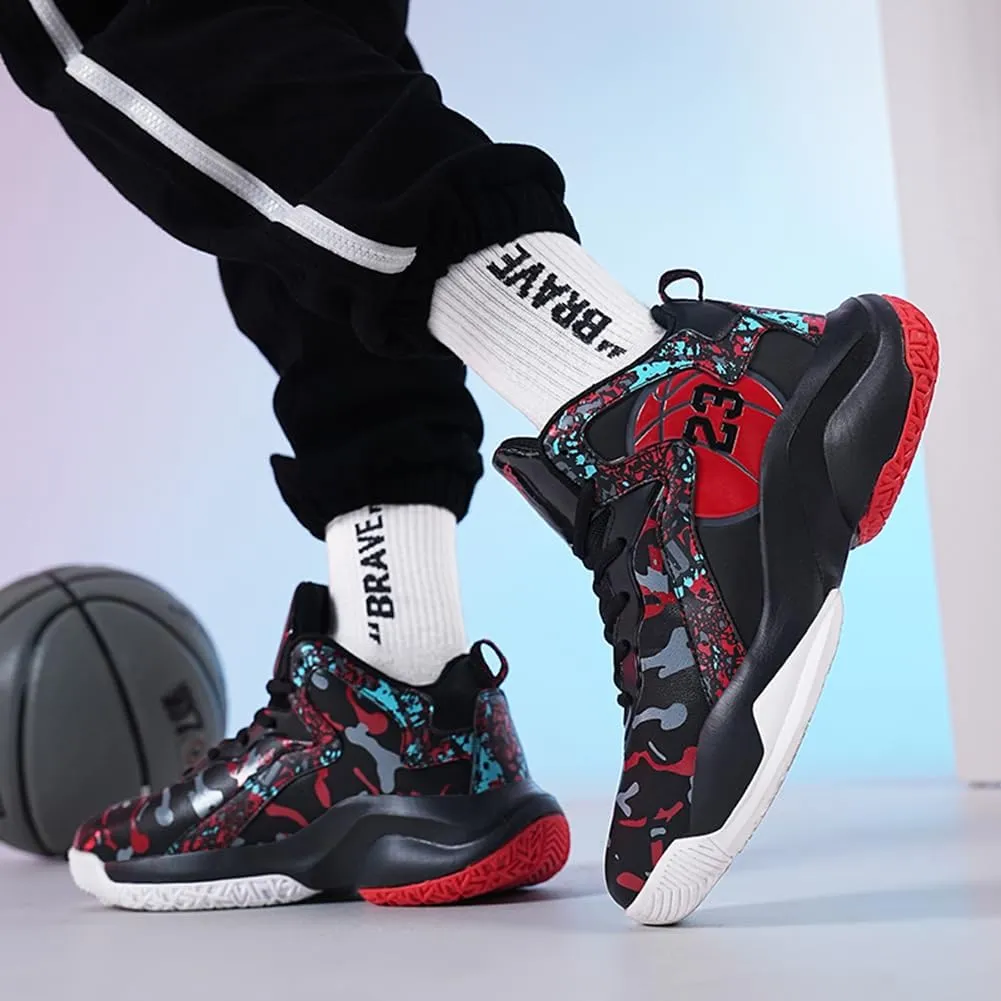 WILTENA Unisex Cool Womens Girls Colourful Basketball Shoes Mens Shock Absorption Boys Performance Sneakers Casual Shoe