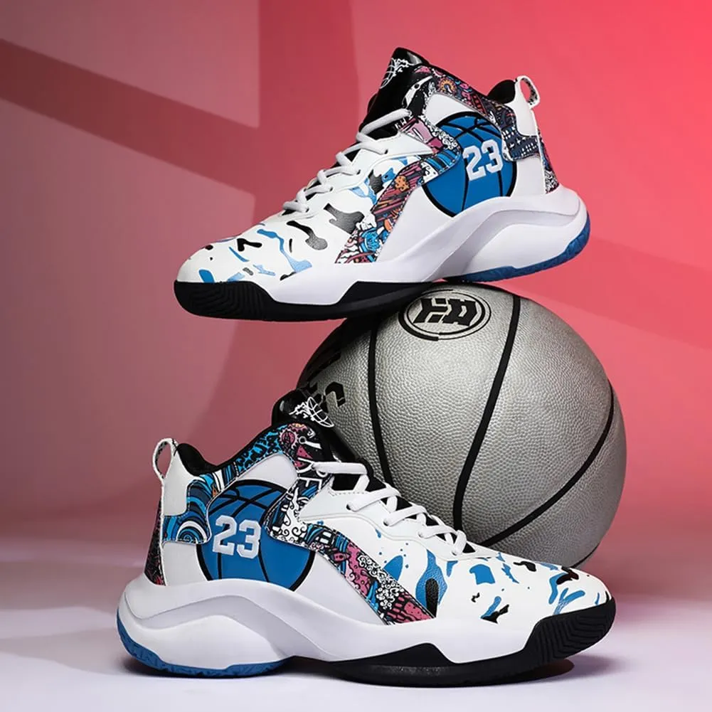 WILTENA Unisex Cool Womens Girls Colourful Basketball Shoes Mens Shock Absorption Boys Performance Sneakers Casual Shoe