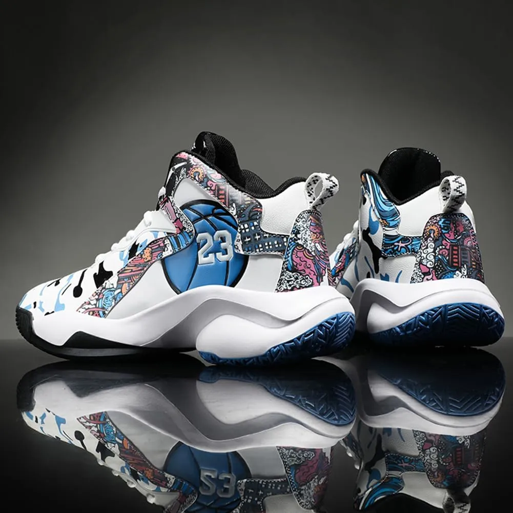 WILTENA Unisex Cool Womens Girls Colourful Basketball Shoes Mens Shock Absorption Boys Performance Sneakers Casual Shoe