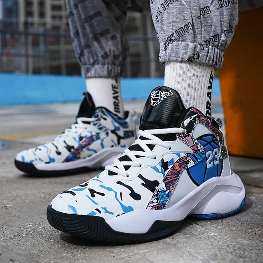WILTENA Unisex Cool Womens Girls Colourful Basketball Shoes Mens Shock Absorption Boys Performance Sneakers Casual Shoe