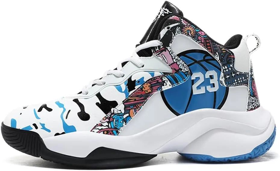 WILTENA Unisex Cool Womens Girls Colourful Basketball Shoes Mens Shock Absorption Boys Performance Sneakers Casual Shoe