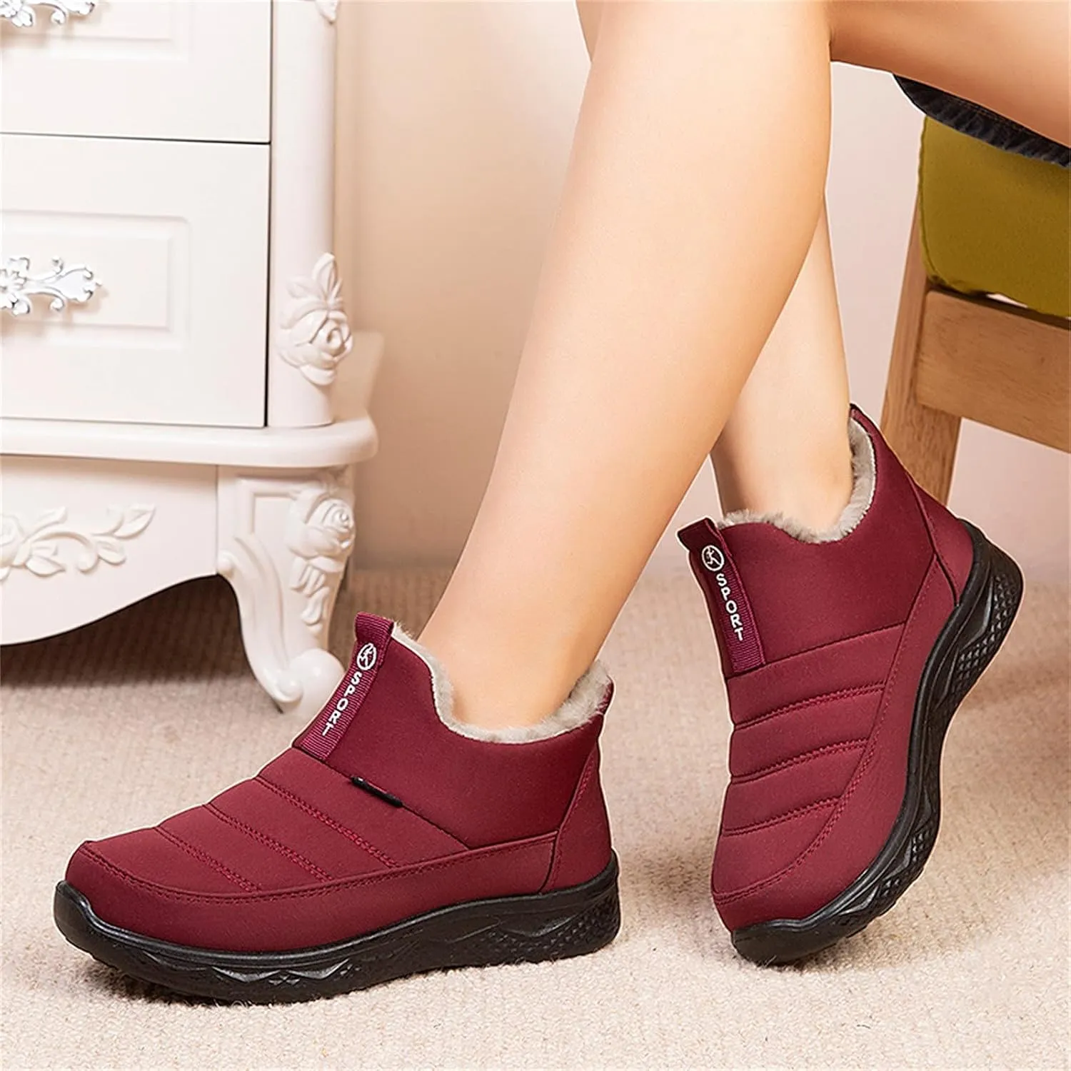 Winter Boots for Women Fashion Size 12 Women's Winter Waterproof Fur Lined Frosty Snow Boots Womens Extra Wide Snow Boots Waterproof Insulated Duck Boots Women Waterproof Wide Width Botas Nieve