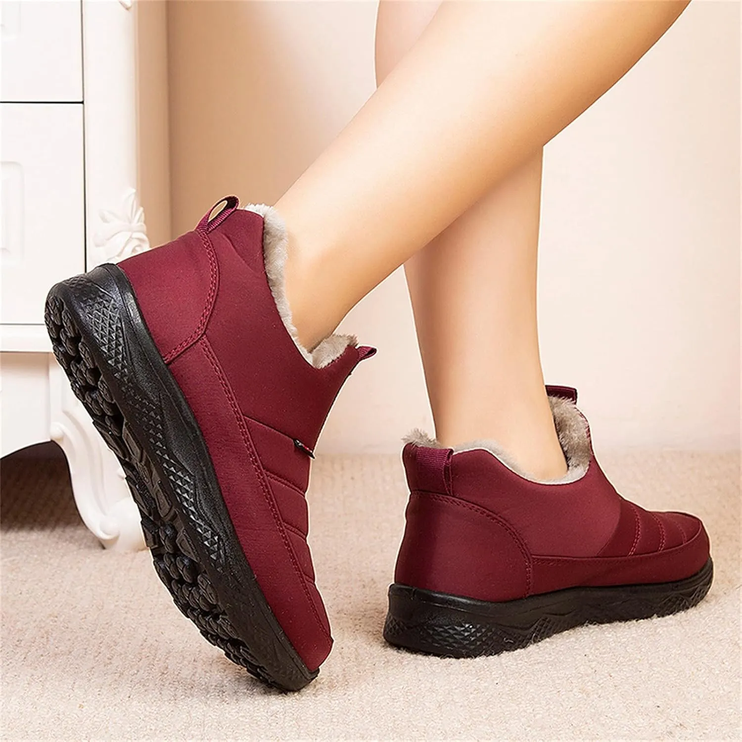 Winter Boots for Women Fashion Size 12 Women's Winter Waterproof Fur Lined Frosty Snow Boots Womens Extra Wide Snow Boots Waterproof Insulated Duck Boots Women Waterproof Wide Width Botas Nieve