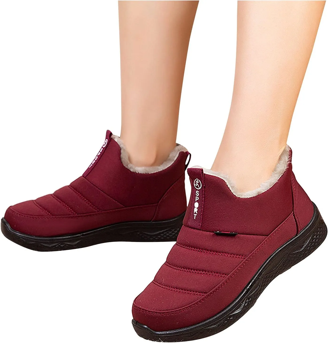 Winter Boots for Women Fashion Size 12 Women's Winter Waterproof Fur Lined Frosty Snow Boots Womens Extra Wide Snow Boots Waterproof Insulated Duck Boots Women Waterproof Wide Width Botas Nieve