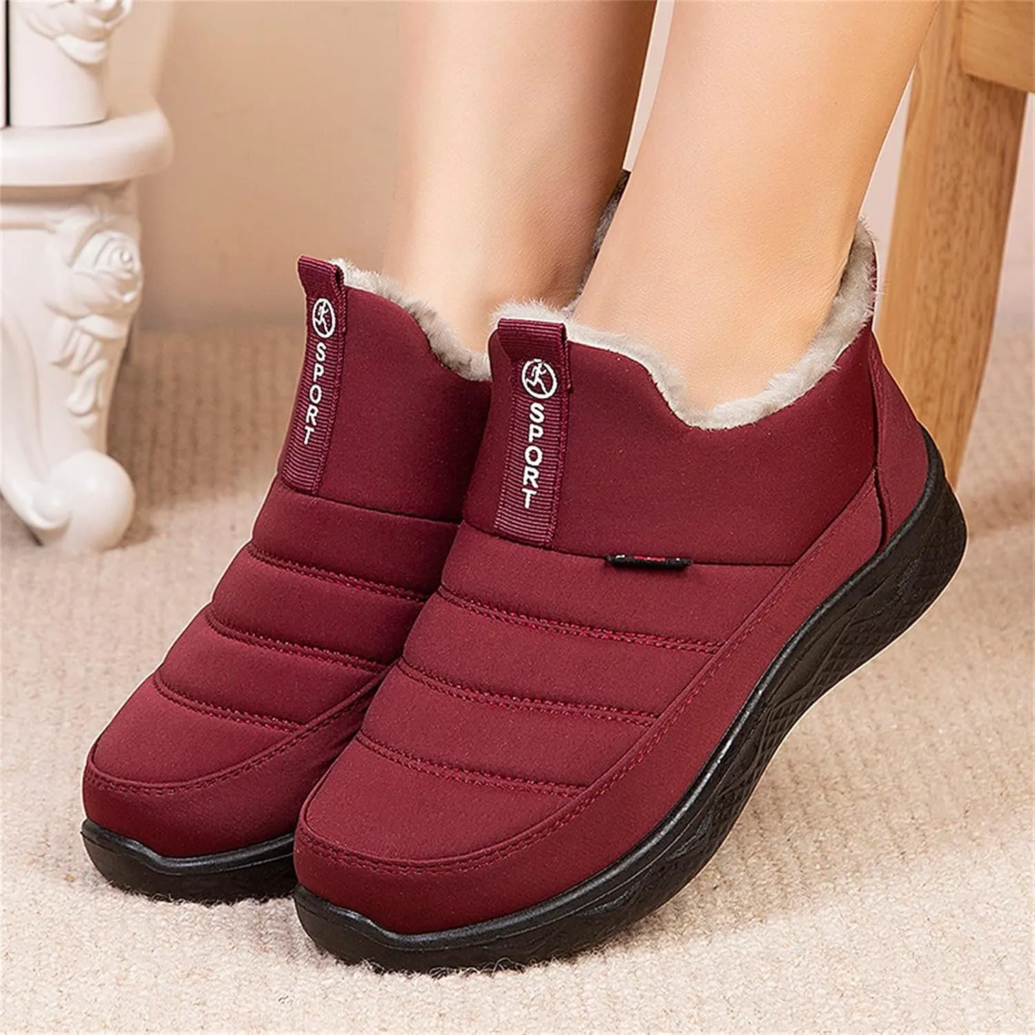 Winter Boots for Women Fashion Size 12 Women's Winter Waterproof Fur Lined Frosty Snow Boots Womens Extra Wide Snow Boots Waterproof Insulated Duck Boots Women Waterproof Wide Width Botas Nieve