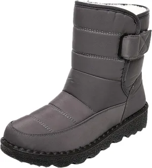 Winter Boots for Women Snow Boots for Women Warm Round Toe Thick Bottom Waterproof Mid Calf Boots for Women Comfy