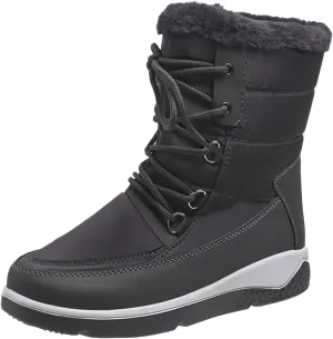 Winter Boots for Women Waterproof Snow 11 Wide Womens Black Snow Boots Ankle Women's Boots Winter Waterproof Womens Winter Snow Walking Shoes Botas De Invierno Para Mujer Tacon Alto