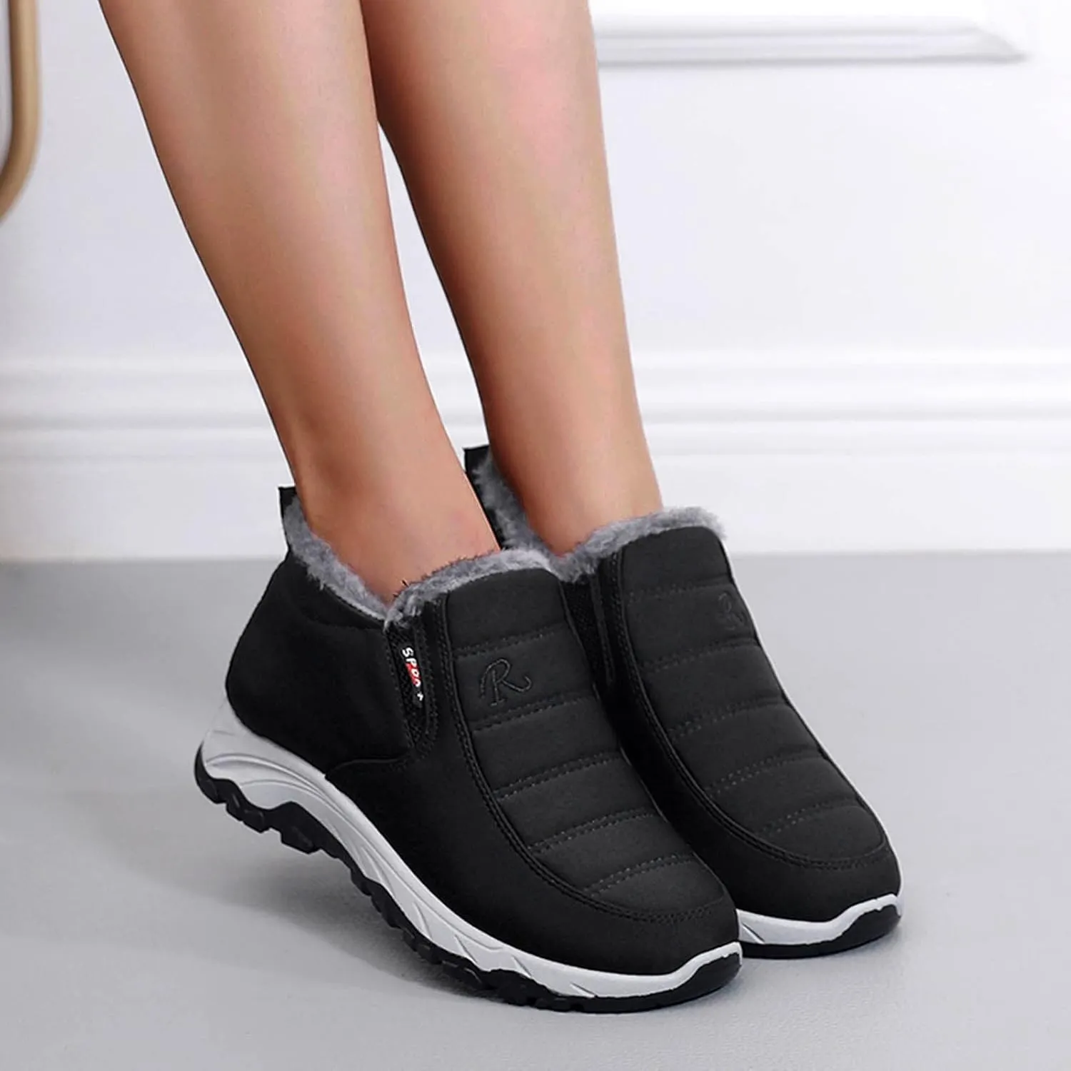 Winter Boots for Women Waterproof Snow Insulated Lightweight Women Snow Boots Calf High Winter Ankle Booties for Women Women Rubber Boots for Outdoor Ankle 6 .5 Tall Winter Boots for Women with Heel