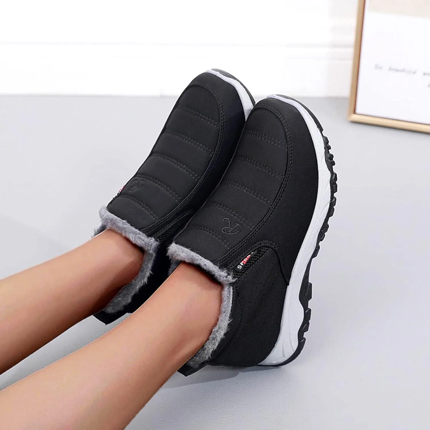 Winter Boots for Women Waterproof Snow Insulated Lightweight Women Snow Boots Calf High Winter Ankle Booties for Women Women Rubber Boots for Outdoor Ankle 6 .5 Tall Winter Boots for Women with Heel
