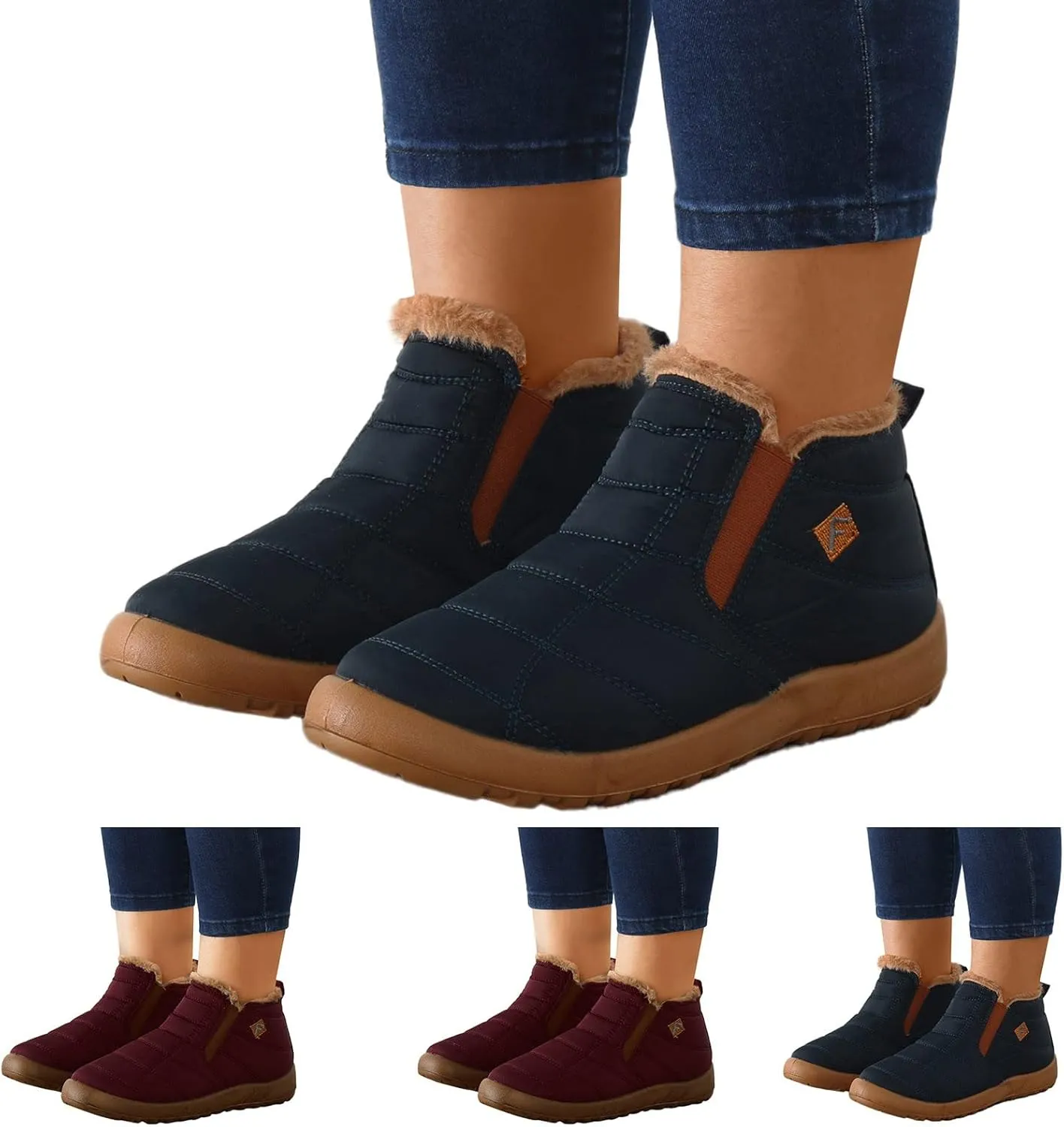 Winter Boots for Women Wide Width Brown Snow Boots Women Size 9 Womens Snow Boots Waterproof Insulated Knee High Womens Waterproof Boots Snow Boots for Women Winter Cute