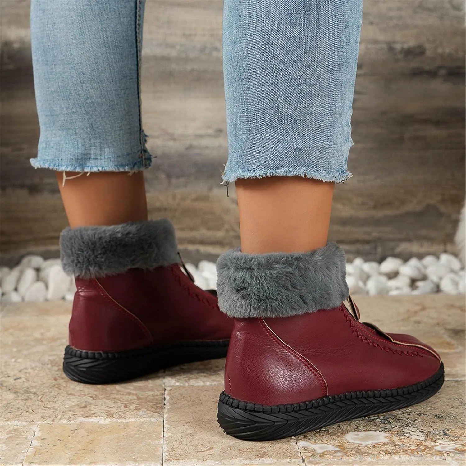 Winter Boots for Women Wide Width Brown Winter Boots Waterproof Women Wide Platform Women Winter Snow Boots Padded Womens Warm Fur Lined Winter Snow Boots Waterproof Boots for Women Winter Hiking