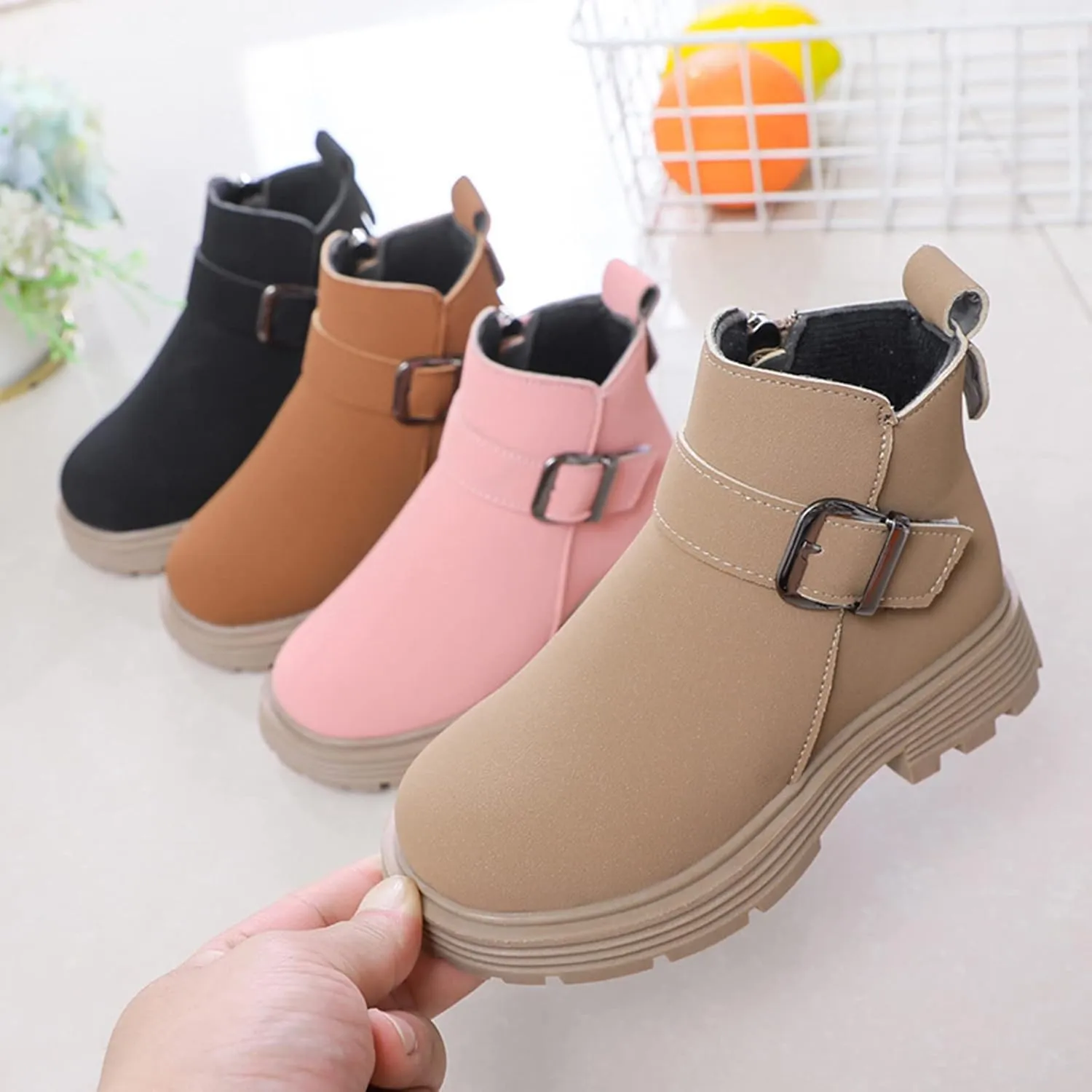 Winter Girls Scrub Boots Shoes Waterproof Leather Short Boots Non Slip Breathable Nude Boots Cute Winter Boots