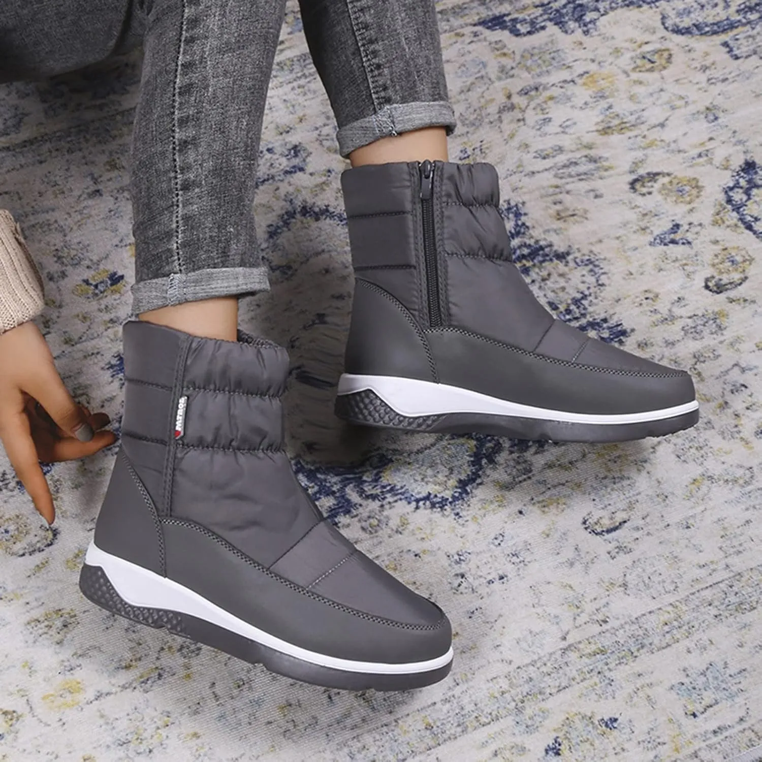 Winter Snow Boots for Women Waterproof Womens Winter Boots Boots for Women Ankle Booties Sexy Black for Winter No Heels Tall Snow Boots for Women Dress Boots Winter Boot for Women Working