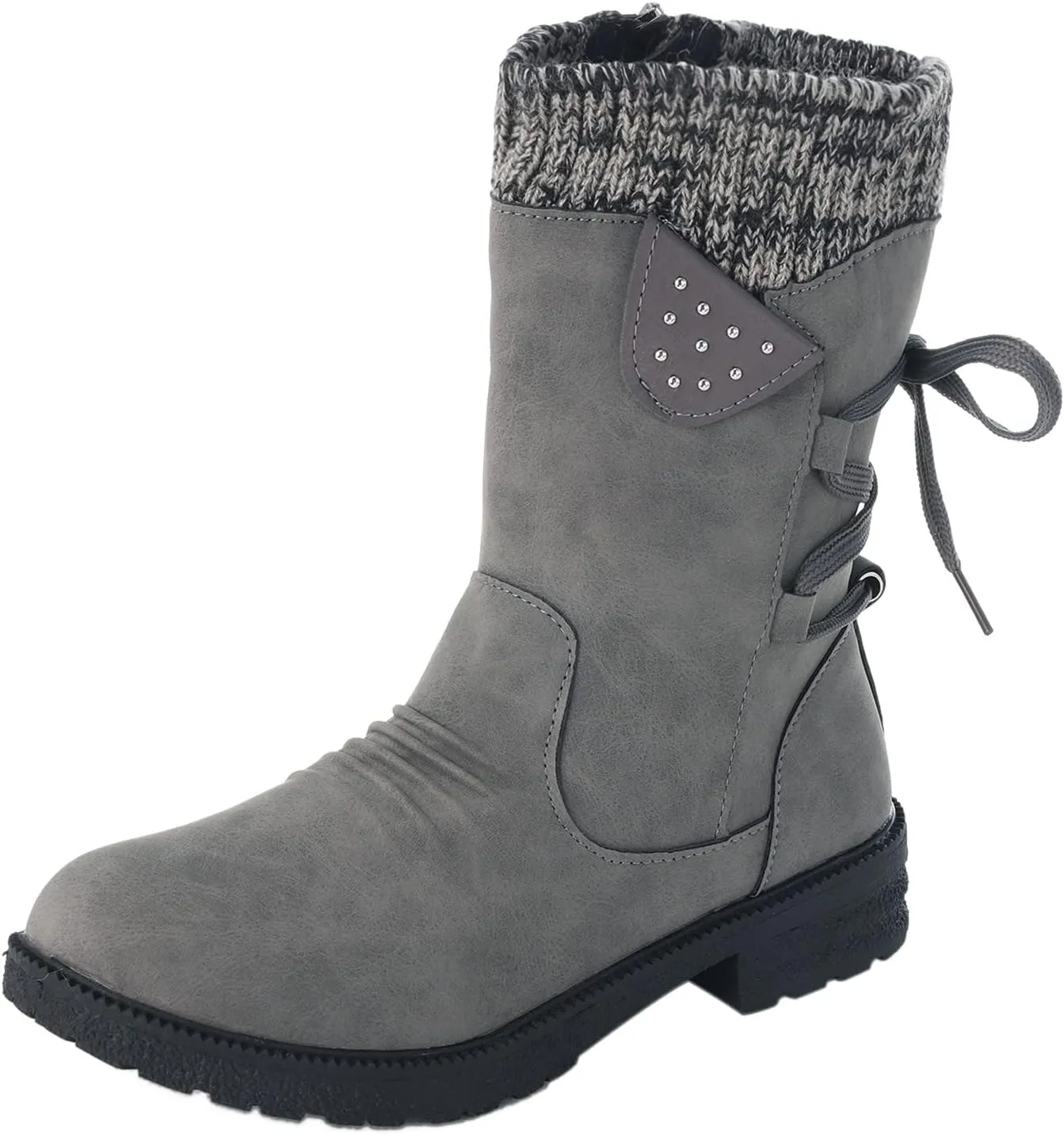 Winter Snow Boots for Women Wide Calf Women's Classic Non-Slip Ankle Snow Boots Black Winter Boots 8.5 Women Outdoor Boots Women Rubber Botas Invierno Mujer Nieve