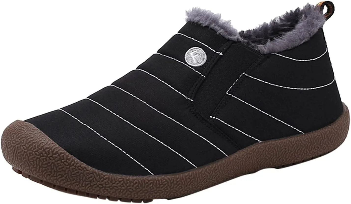 Winter Walking Boots for Women Waterproof Snow Women's Short Long Fur Mouth Leather Snow Boots Womens Warm Fur Lined Winter Snow Boots Women Waterproof Boots Winter Snow Boots for Waterproof