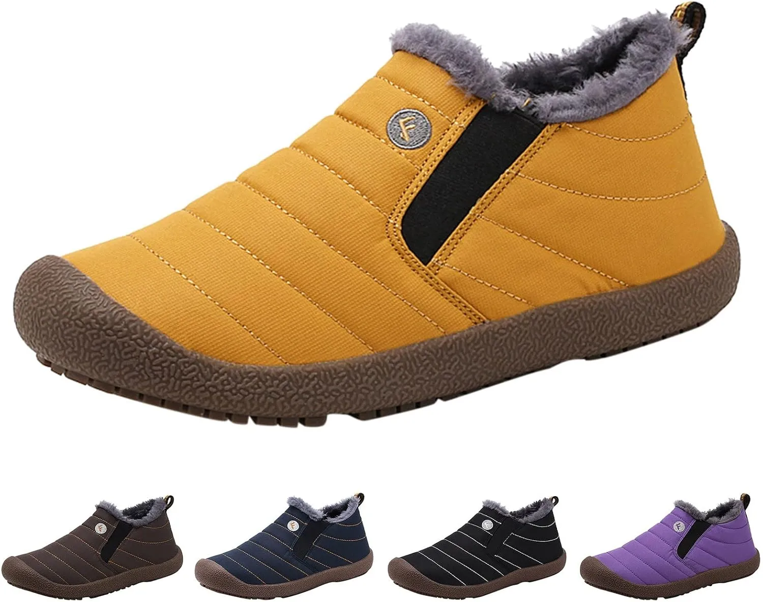 Winter Walking Boots for Women Waterproof Snow Women's Short Long Fur Mouth Leather Snow Boots Womens Warm Fur Lined Winter Snow Boots Women Waterproof Boots Winter Snow Boots for Waterproof
