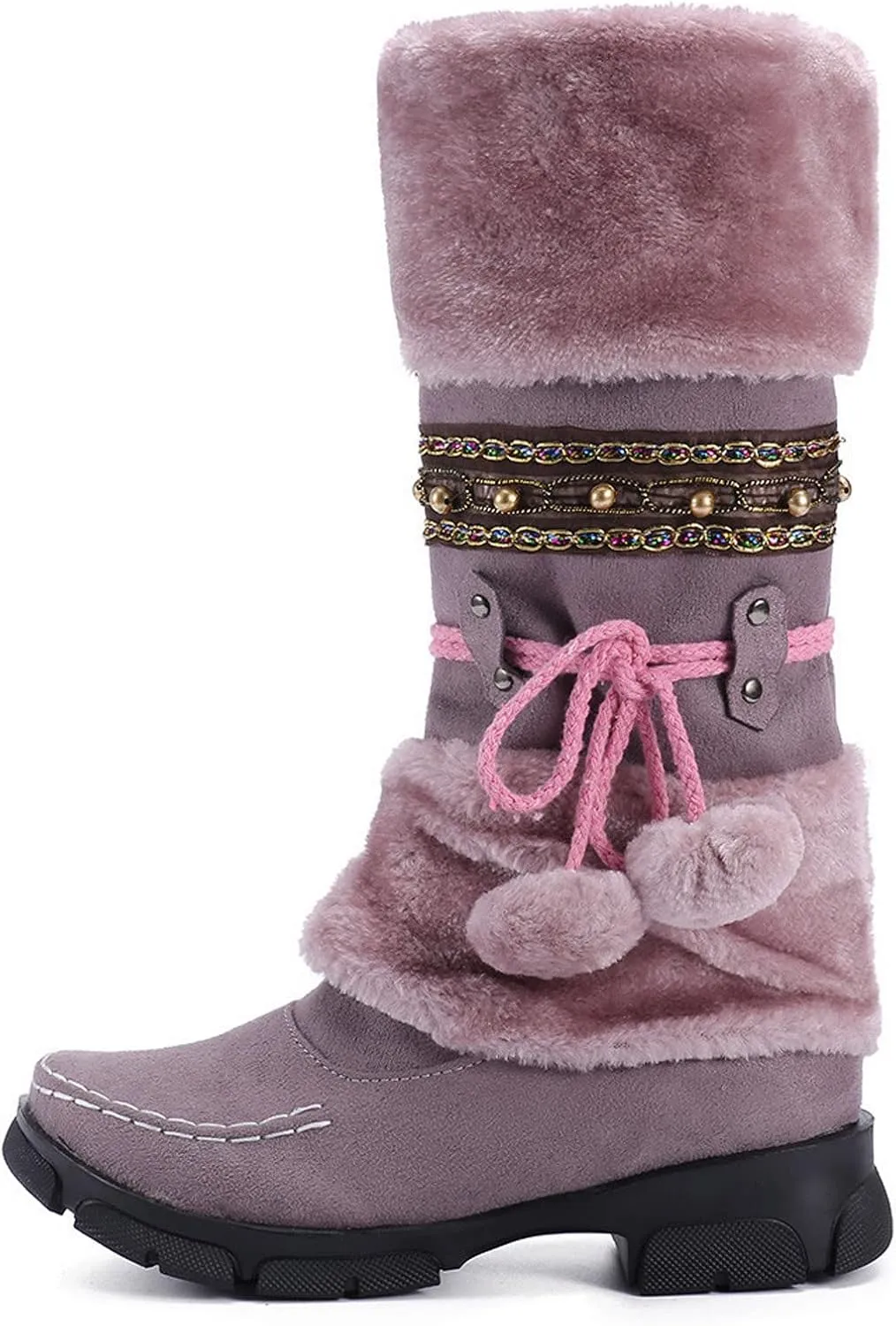 Winter Waterproof Boots for Woman Women's Winter Boots Waterproof Zipper Snow Boots Womens Wide High Heel Winter Boots for Women Boots for Women Winter Cute
