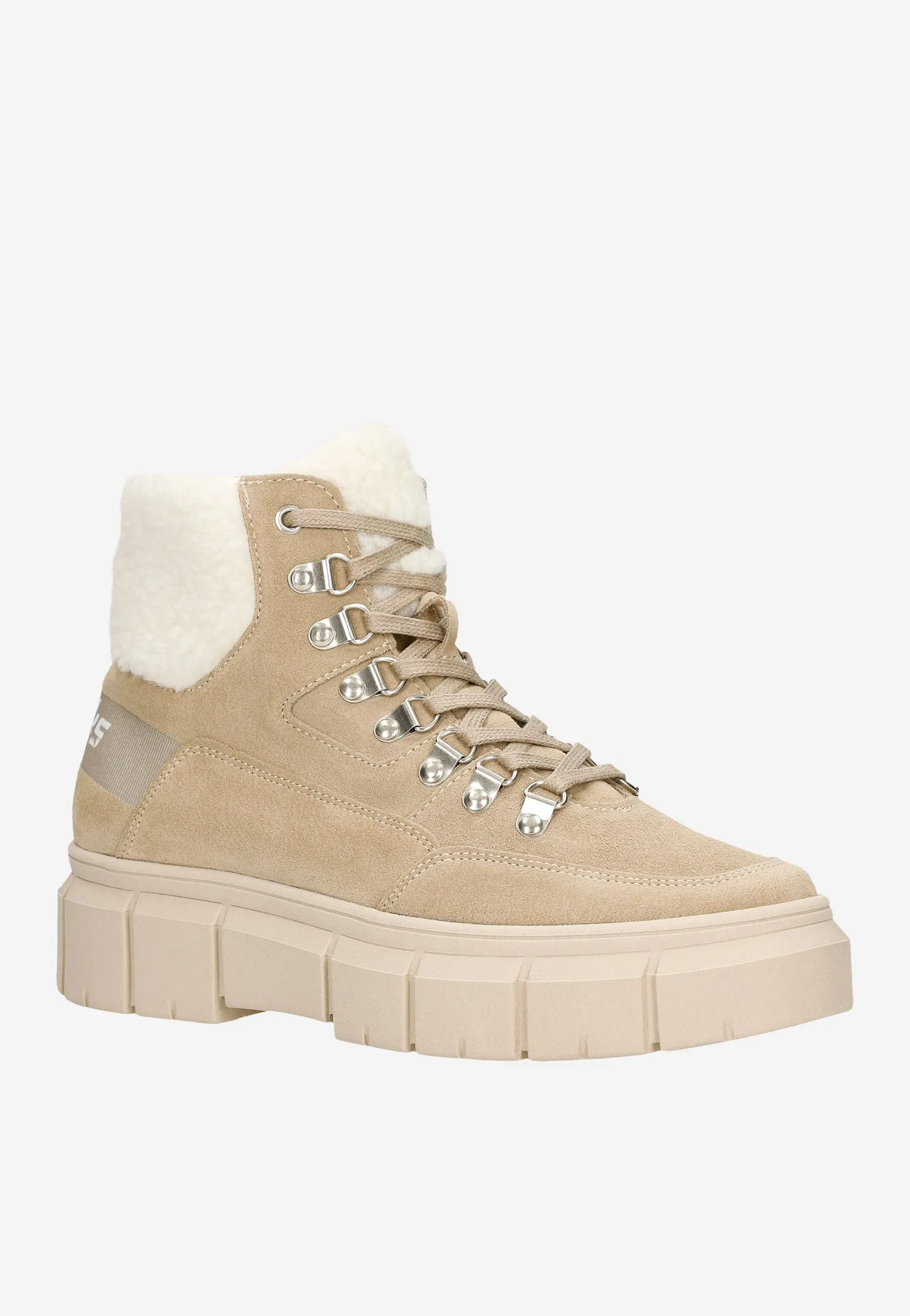 Wojas RELAKS Beige Insulated Leather Ankle Boots with Fur | R6400364