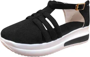 Women Platform Sandals Casual Summer Sandals Wide Width Orthopedic Sandals 2024 Breathable Sneaker with Adjustable Strap