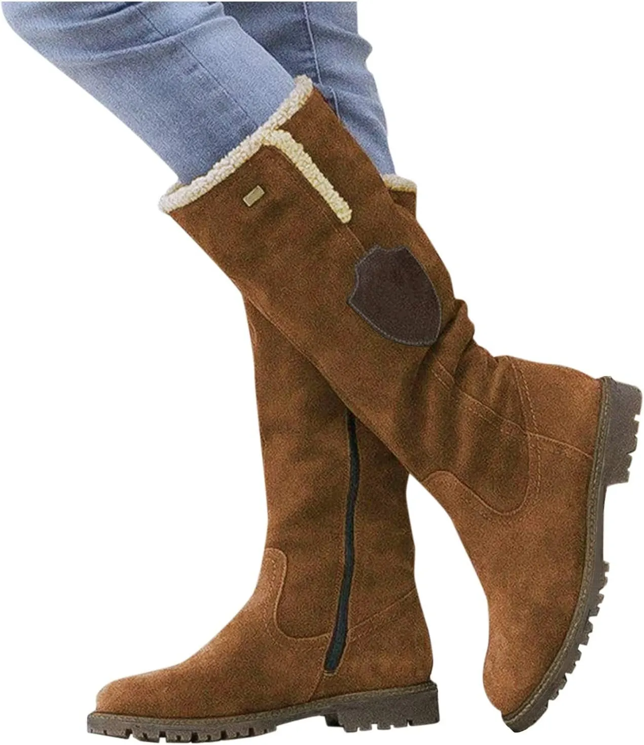 Women Snow Boots Winter Shoes 9.5 Wide Women Snow Spike Boot Ice Womens Snow Boots Wide Leg Warm Winter Outdoor Boots for Women Winter Boot Womens