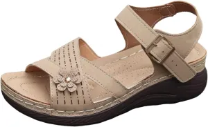 Women Summer Orthopedic Wedge Sandals Floral Open Toe Comfortable Wedge Shoes Fashionable Stylish Breathable Non Slip Wedge Shoes