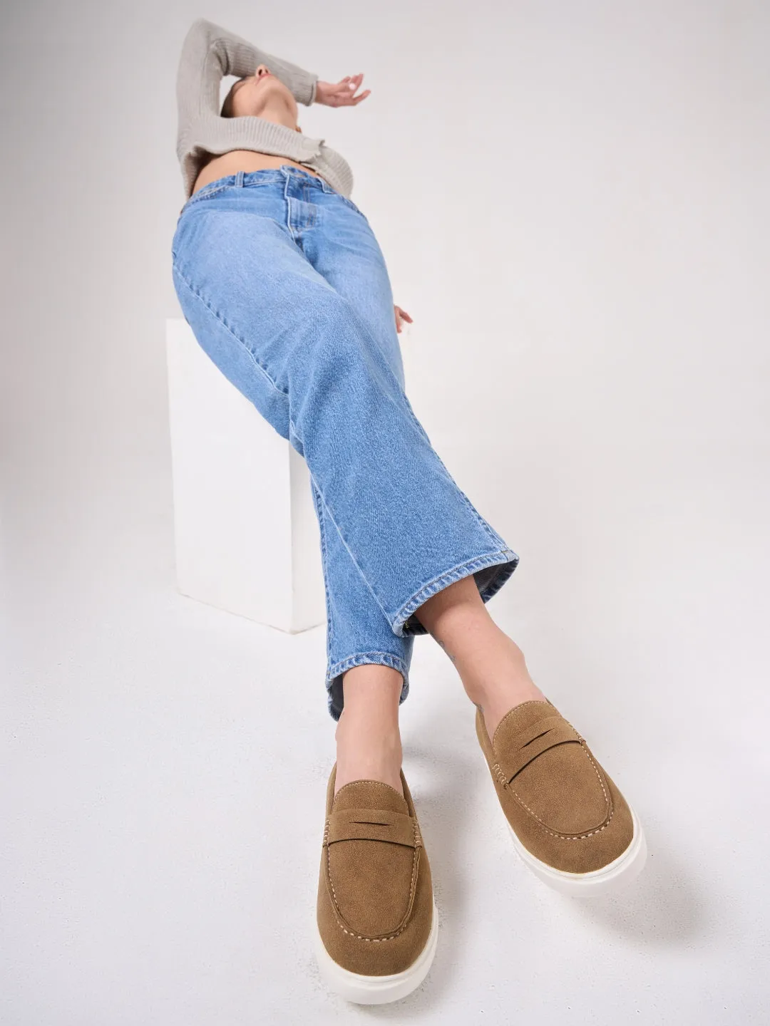 Women's Beige Casual Slip On (IU1017)