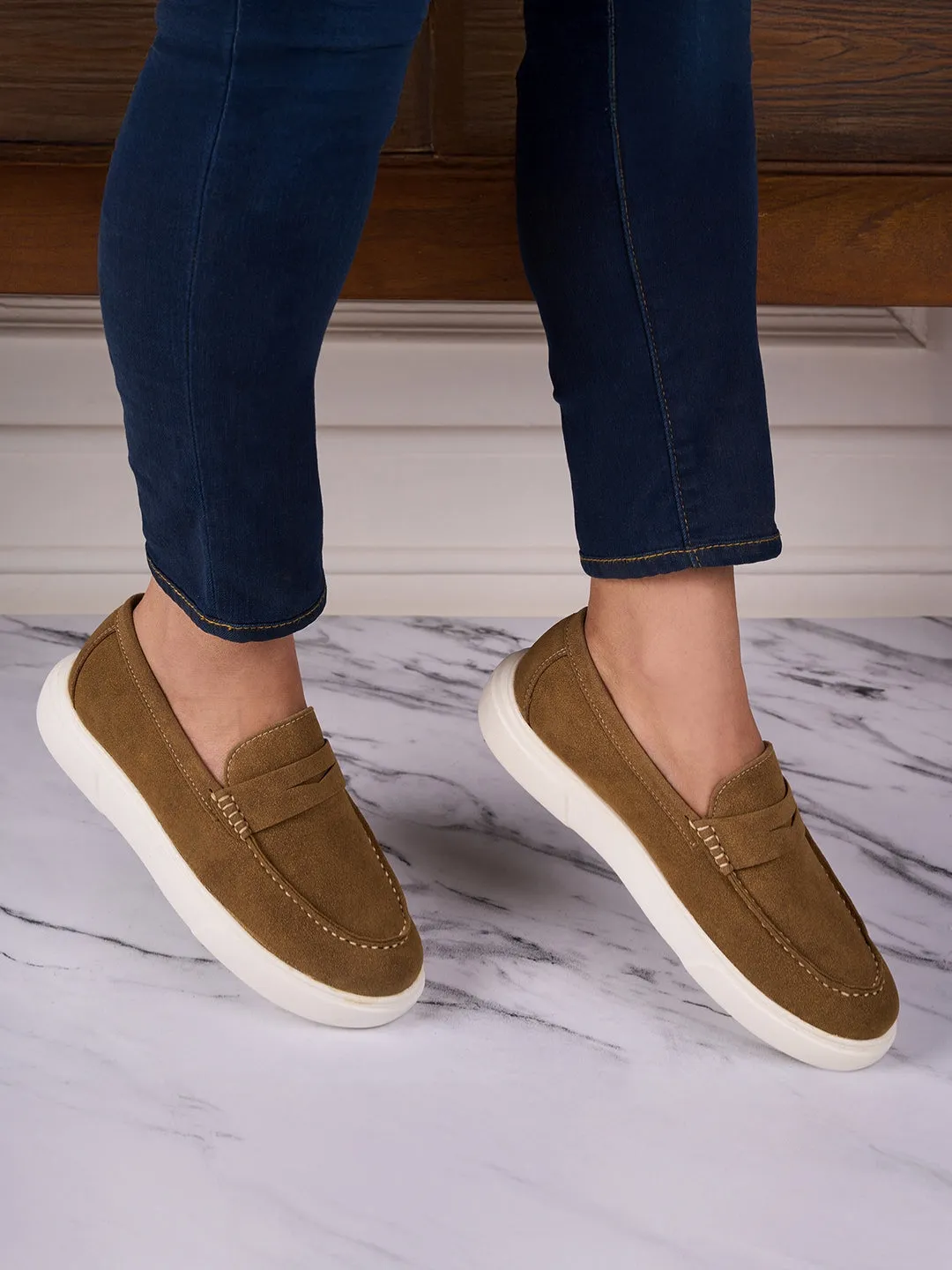 Women's Beige Casual Slip On (IU1017)