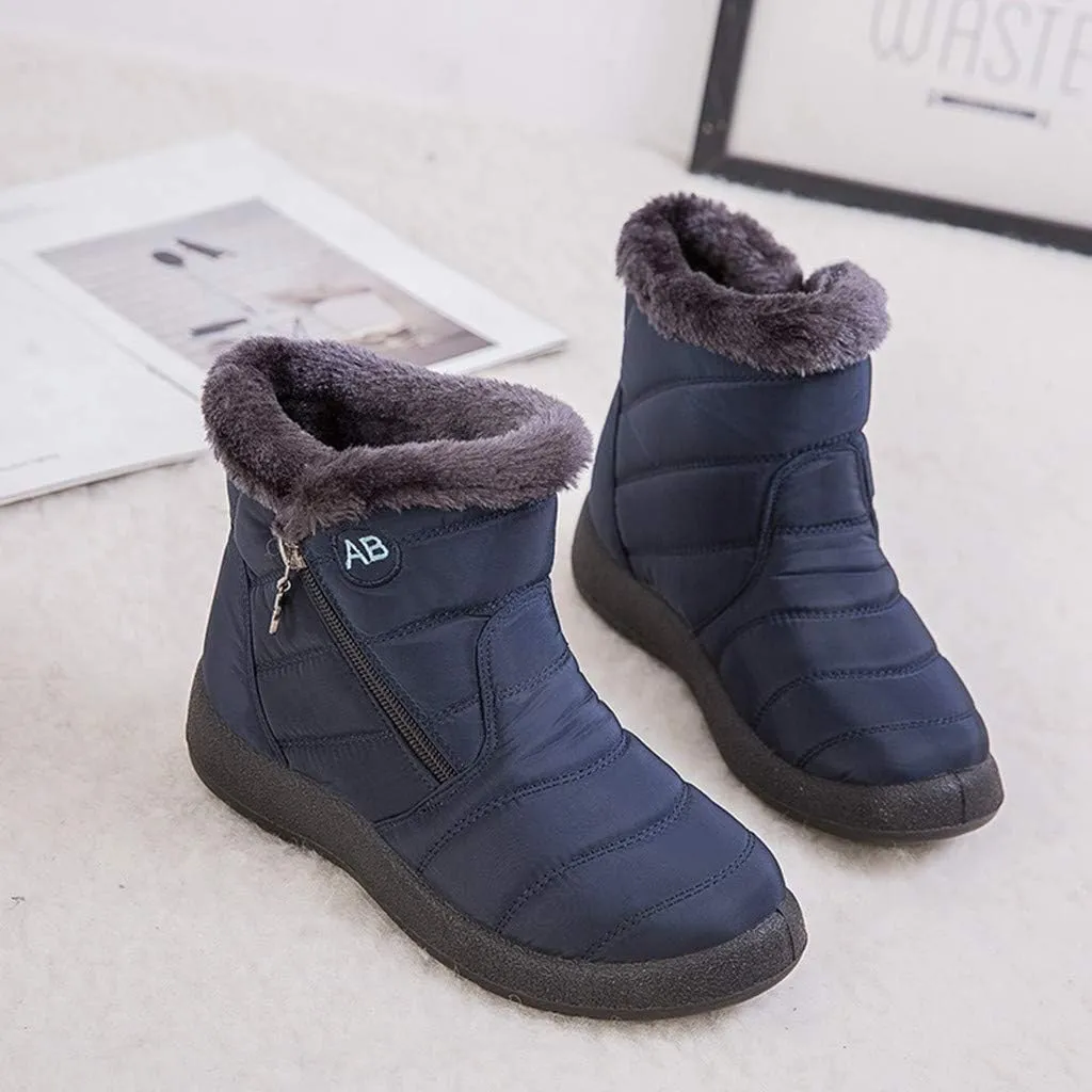 Womens Boots Snow Snow Boots Women Waterproof Insulated with Heel Cup Boots Women Winter Fuzzy Womens Waterproof Boots Tall Zipper Botas De Invierno Contra Agua Mujer