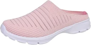 Womens Breathable Mesh Walking Mules Sneakers Close Toe Slingback Slip On Orthopedic Shoes with Arch Support Non-Slip Wide Width Casual Sneakers