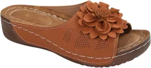Womens Comfort Sandals 3D Boho Floral Fashion Comfortable Shoes Plus Size Casual Slip on Sandal with Arch Support