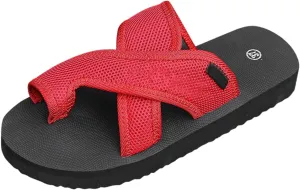Women's Comfortable Breathable Mesh Flip Flops Hollow Mesh Slide with Arch Support Orthopedic Sandals Summer Slip On Flat Sandals