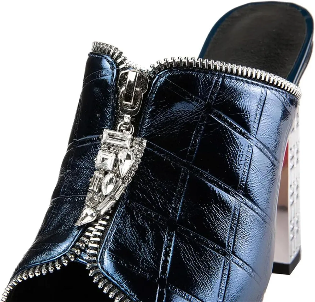 Women's Cow Leather Sandals - Silver Thick Heels, Round Toe Platform Summer Party