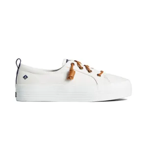 Women's Crest Vibe Platform Canvas Sneakers - White (STS84190)
