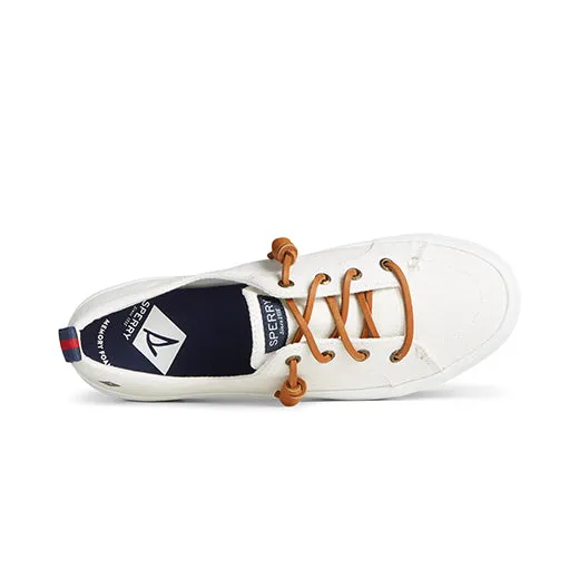 Women's Crest Vibe Platform Canvas Sneakers - White (STS84190)